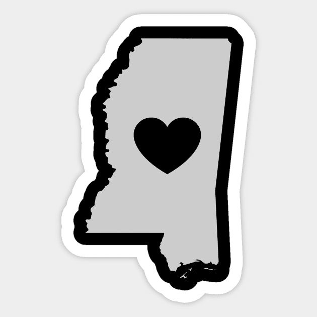 Mississippi Love Heart Sticker by helloshirts